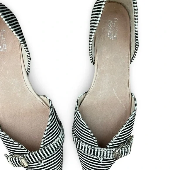 Fur Chic Striped Women's Flats - Picture 2 of 4